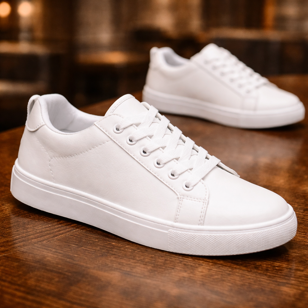 2025 Spring Shoes Men Sneakers Casual Soft Leather Men Shoes Brand Fashion Male White Shoes