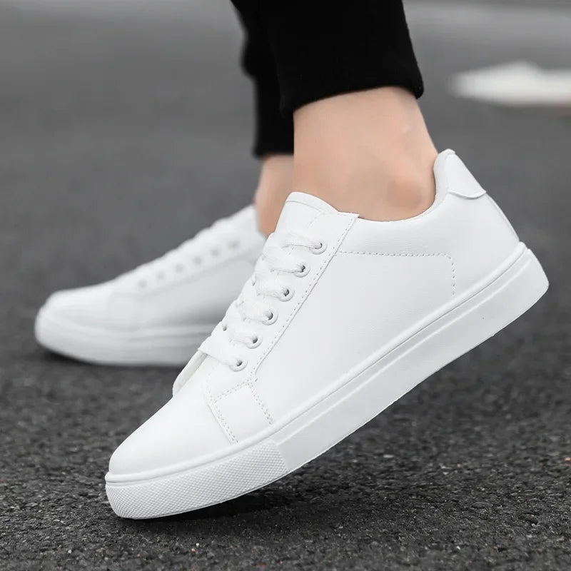 2025 Spring Shoes Men Sneakers Casual Soft Leather Men Shoes Brand Fashion Male White Shoes