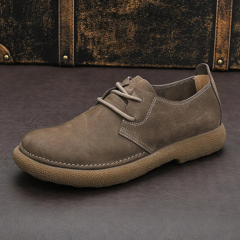 Men Leather Casual Shoes Breathable Loafers Men Sneakers