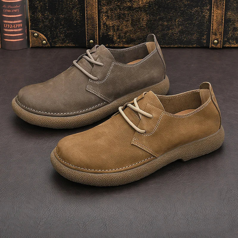 Men Leather Casual Shoes Breathable Loafers Men Sneakers