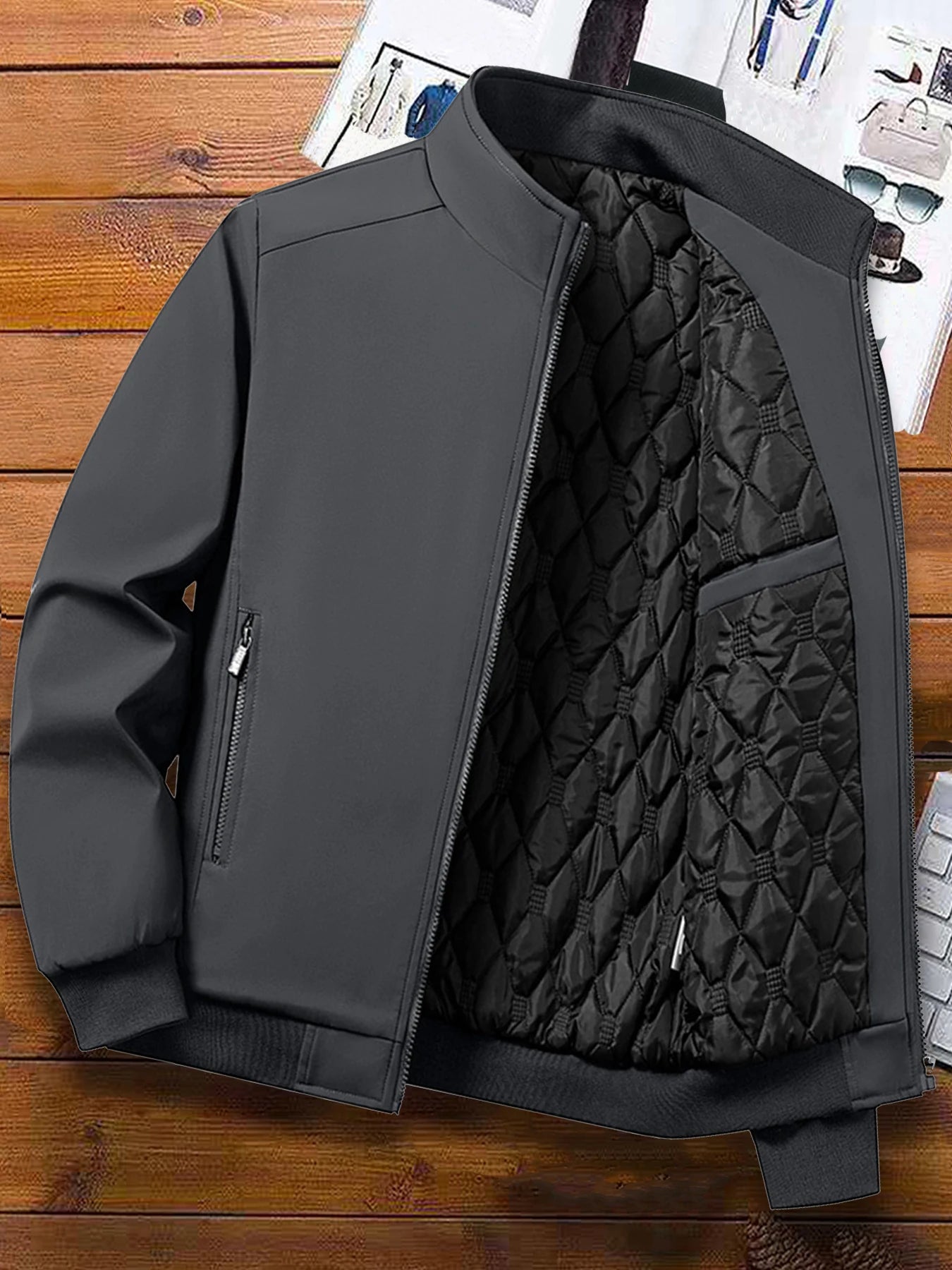 Men's Casual Stand Collar Winter Jacket - Thickened Warm Coat for Autumn and Winter