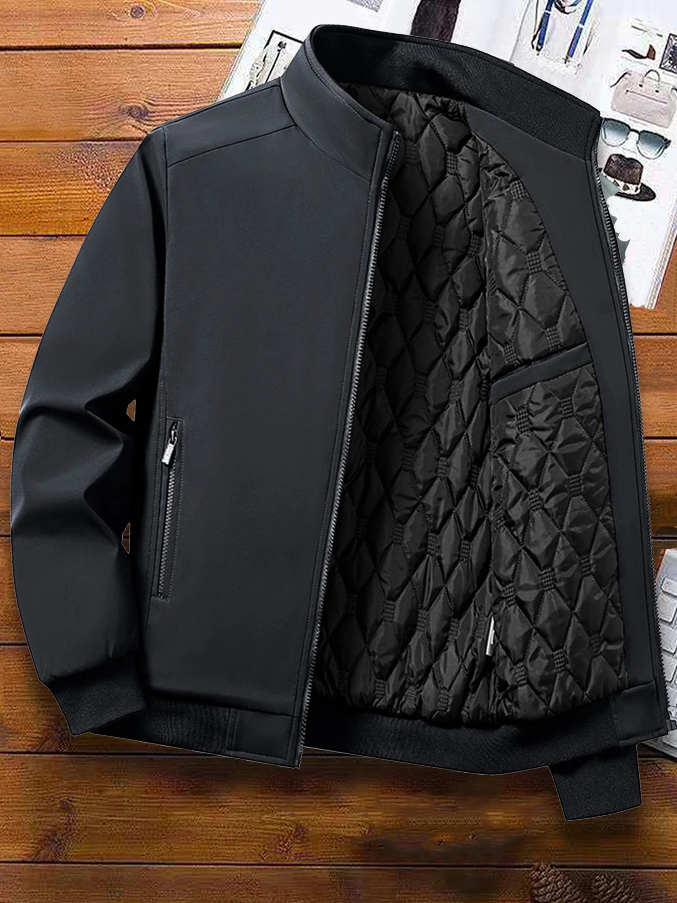 Men's Casual Stand Collar Winter Jacket - Thickened Warm Coat for Autumn and Winter