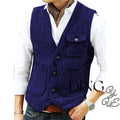 Herringbone Men's Suit Vest V Neck 3 buttons Woolen Mens Vests Waistcoat Jacket 3 Pockets Casual Formal Business chaleco hombre