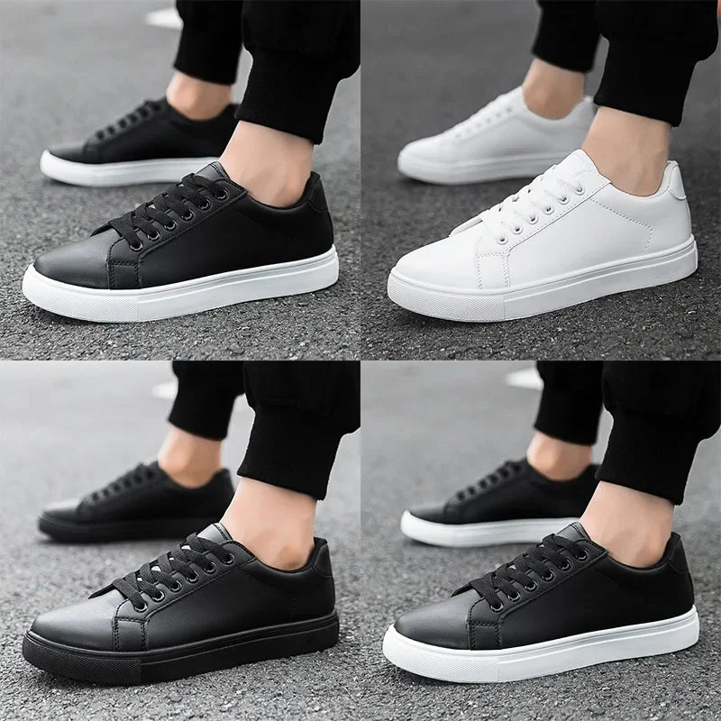 2025 Spring Shoes Men Sneakers Casual Soft Leather Men Shoes Brand Fashion Male White Shoes